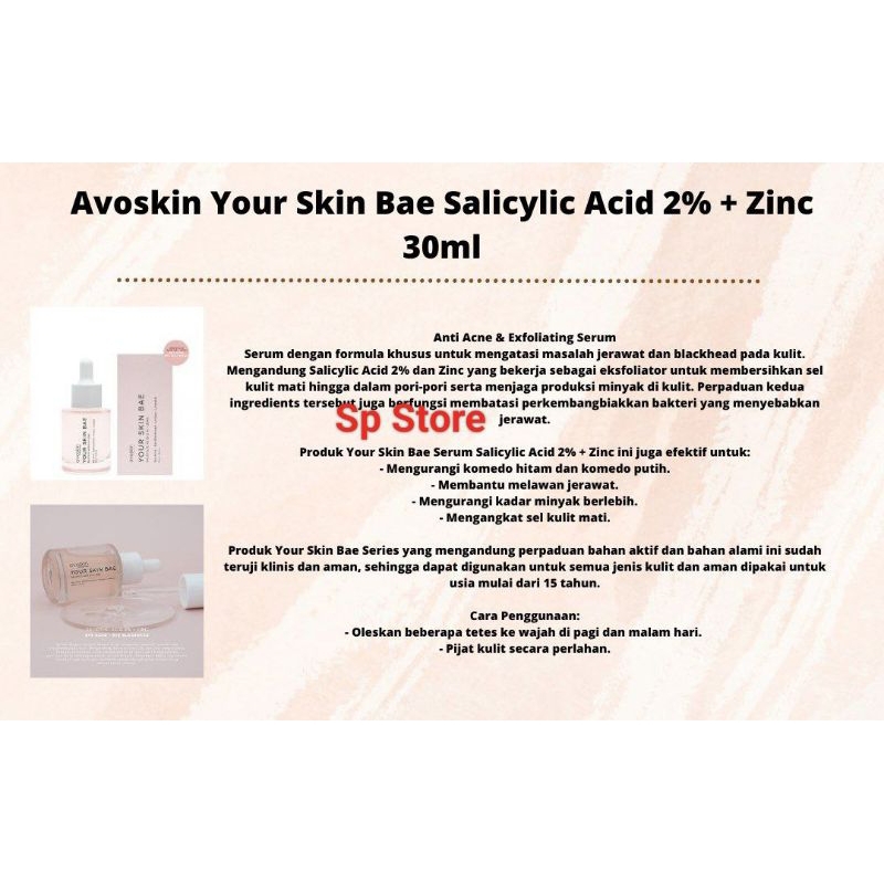 SERUM AVOSKIN SALICYLIC ACID + ZINK