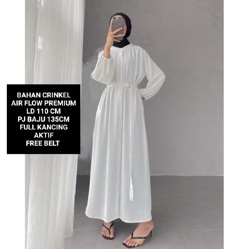 GAMIS VIRAL KANAYA BAHAN CRINKEL AIR FLOW TREN MASA KINI II MODEL TERBARU GAMIS CRINKEL II ARRAZAQU COLLECTION