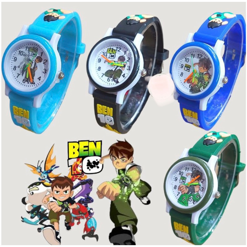 (Grosir)Jam Tangan Anak&quot; Timbul Ben10 Strap Rubber(Terima Cod)