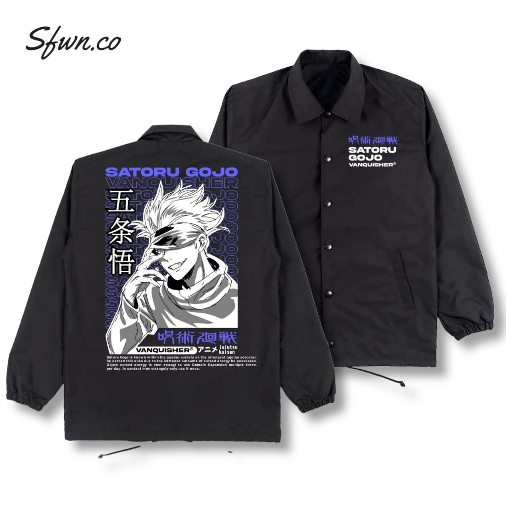 JAKET COACH JUJUTSU KAISEN - JAKET ANIME - JAKET PRIA/WANITA - JAKET WATERFROOF