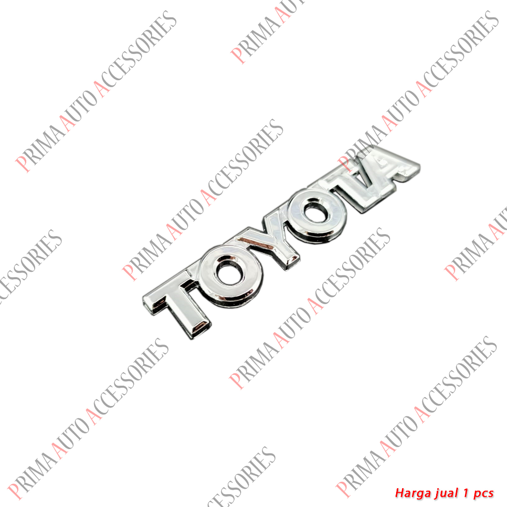 Emblem Mobil Tulisan TOYOTA Chrome 7,5 cm Fortuner Bagasi