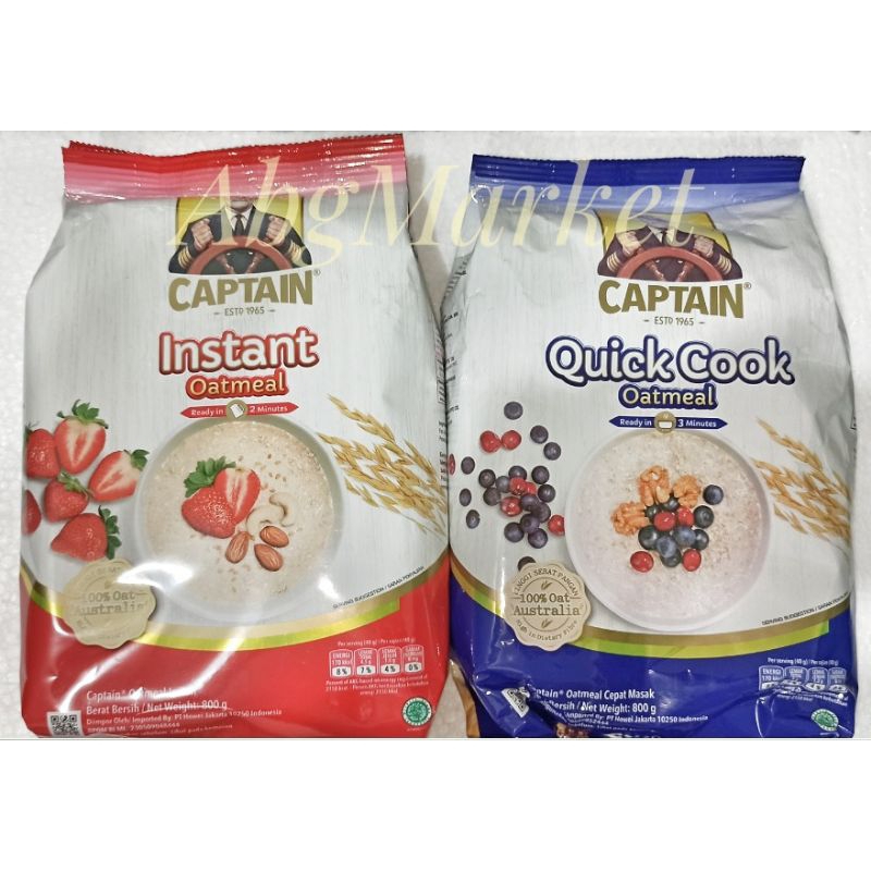 

Captain oat Merah - instant oatmeal , Quick Cooking 800g