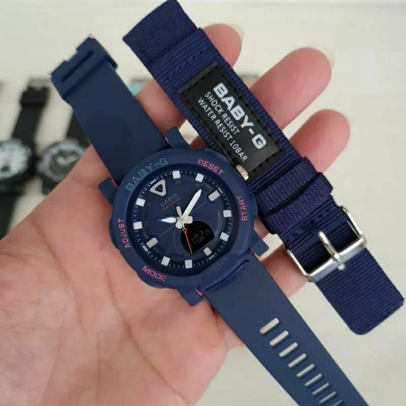 Limited Edition!!! Jam Tangan Baby G Free Strap Kanvas Wanita Kasual Bisa COD