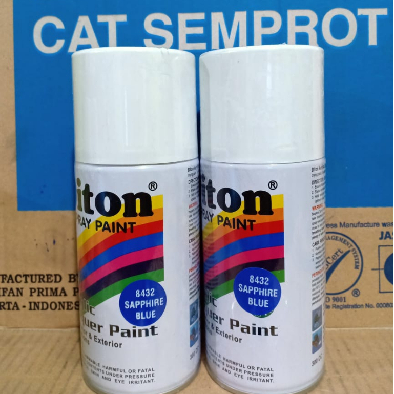 SOLID COLOURS DITON Spray Paint Acrylic Lacquer Paint Pilox Pilok Cat Semprot - 8432 SAPPHIRE BLUE / BIRU SAFIR (300cc / 300ml)