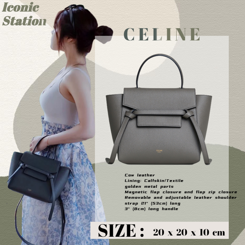 New ✅:Celine BELT NANO Grained Calfskin Bag/Catfish Bag/Tas Tangan Wanita 189003ZVA