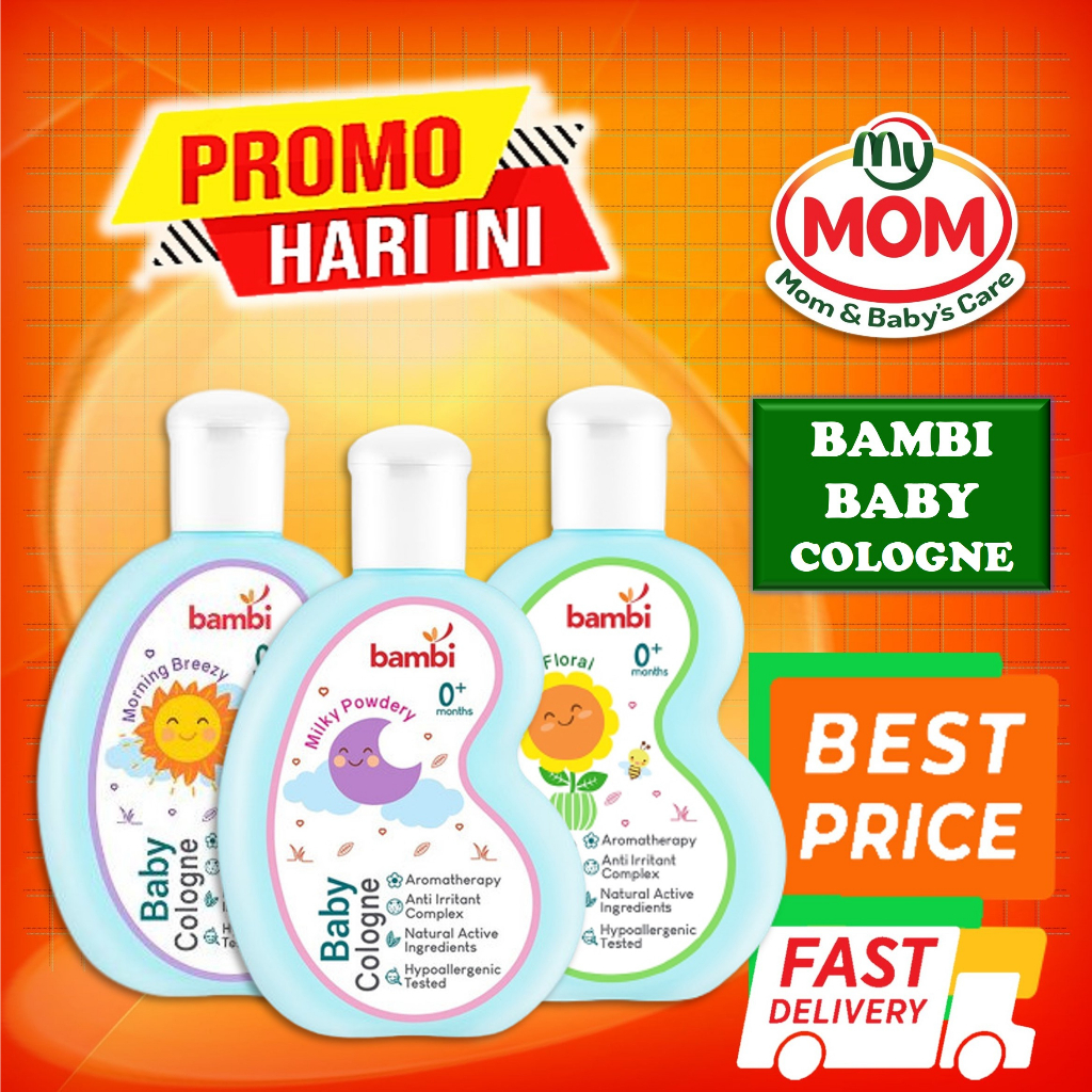 [BPOM] Bambi Baby Cologne Sweet Floral Morning Breezy Milky Powdery 100ml / Aromhatherapy / Parfume Bayi Kulit Normal  Sensitif / MYMOM