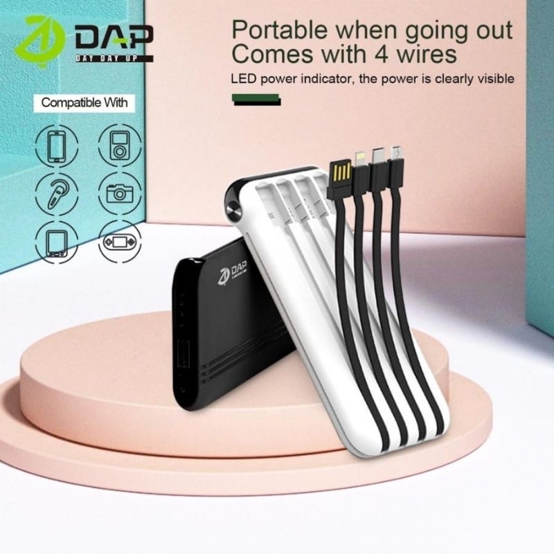 PowerBank DAP 10.000 mah D-P310 cable fast charging