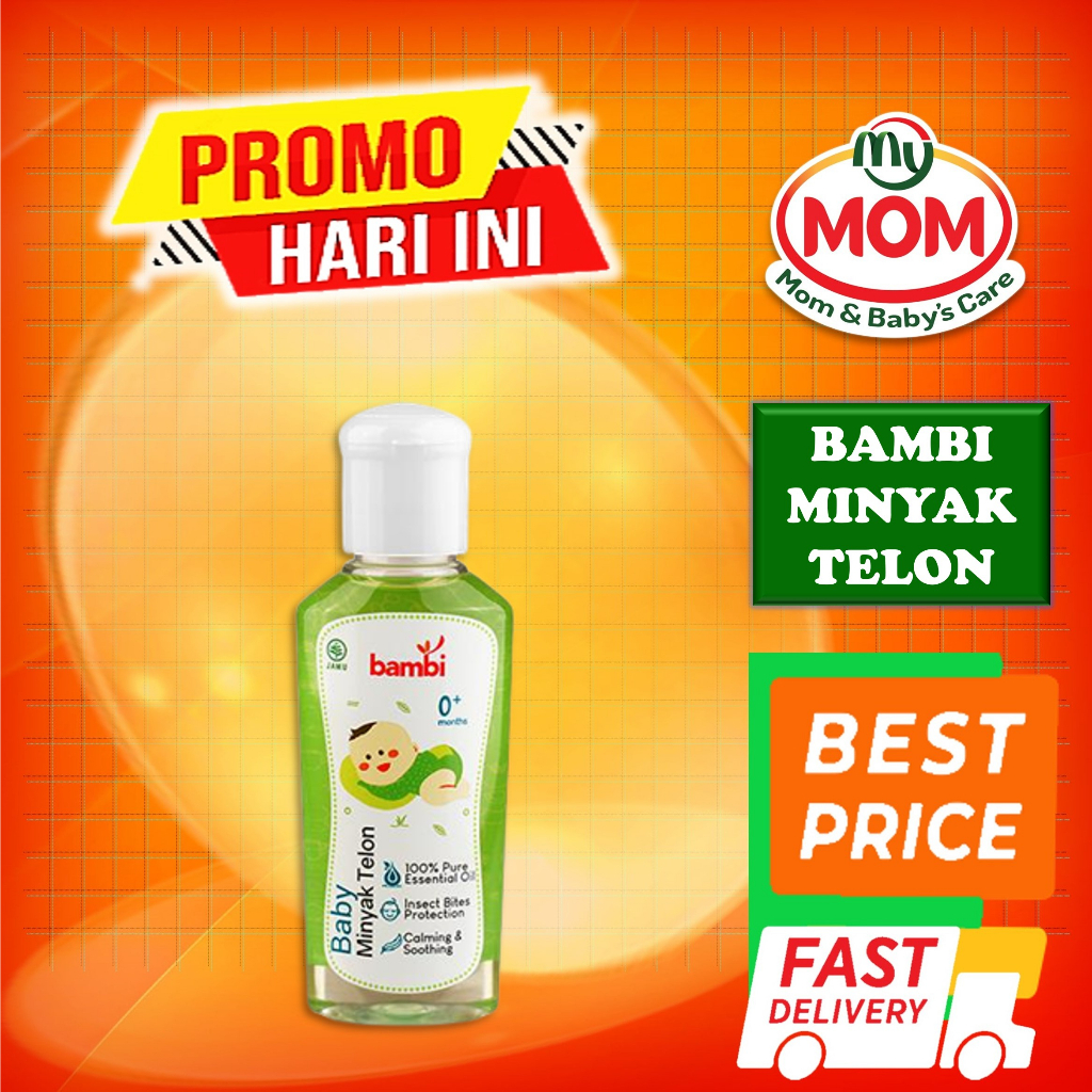 [BPOM] Bambi Baby Minyak Telon 60ml 0+ / Minyak Telon kulit Normal - Sensitif / Menghangatkan Tubuh, Meredakan gejala kembung pada anak / telon Bayi  MY MOM