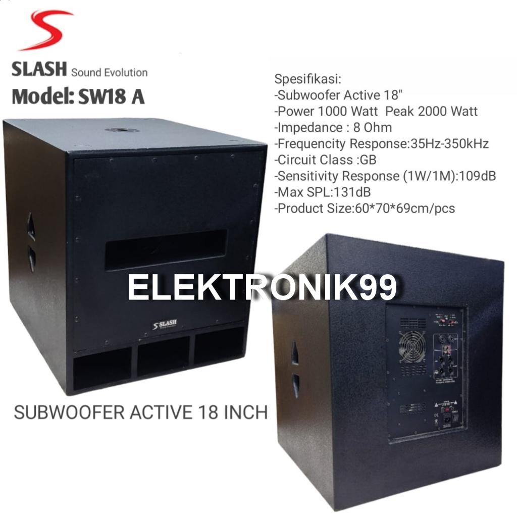 SUBWOOFER AKTIF SLASH 18 INCH SW18A SUBWOOFER AKTIF 18 INCH a