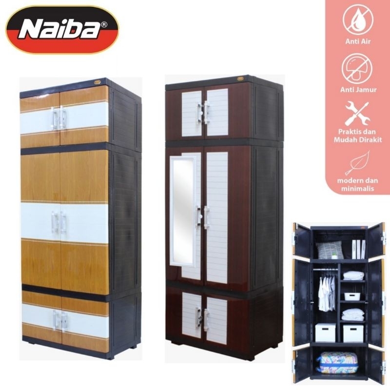 Lemari plastik gantung jumbo NAIBA/lemari pakaian plastik hanger 1504