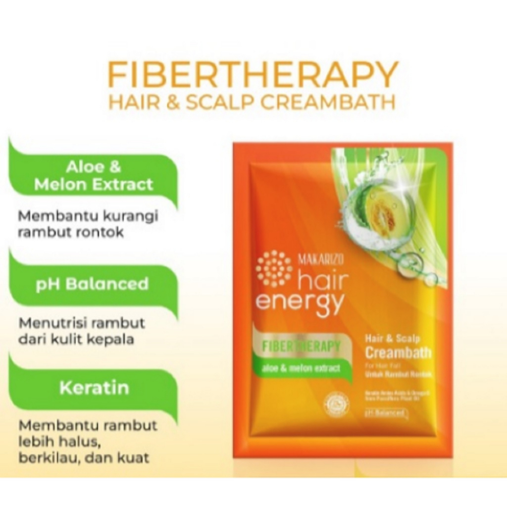 ✨SHASYA✨MAKARIZO HAIR ENERGY FIBERTHERAPY HAIR &amp; SCALP CREAMBATH SACHET 30 ML &amp; 60 ML - MASKER RAMBUT MAKARIZO SACHET