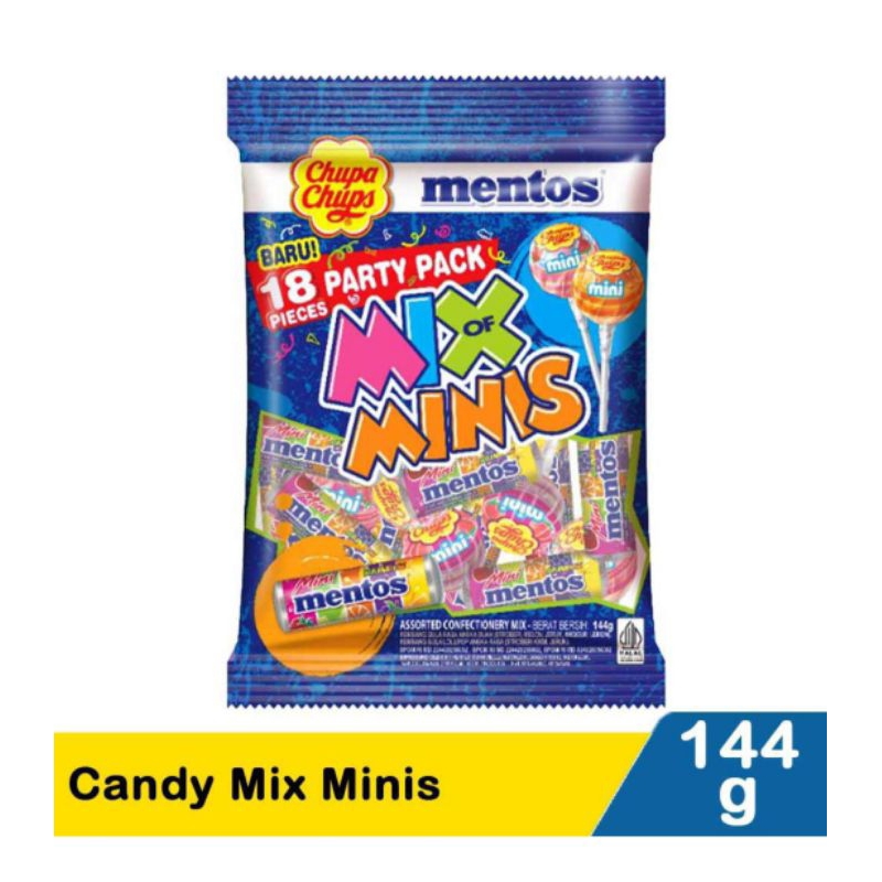 

Candy Mix Minis 144G | Mentos mix Chupa Chups 18 Party Pack