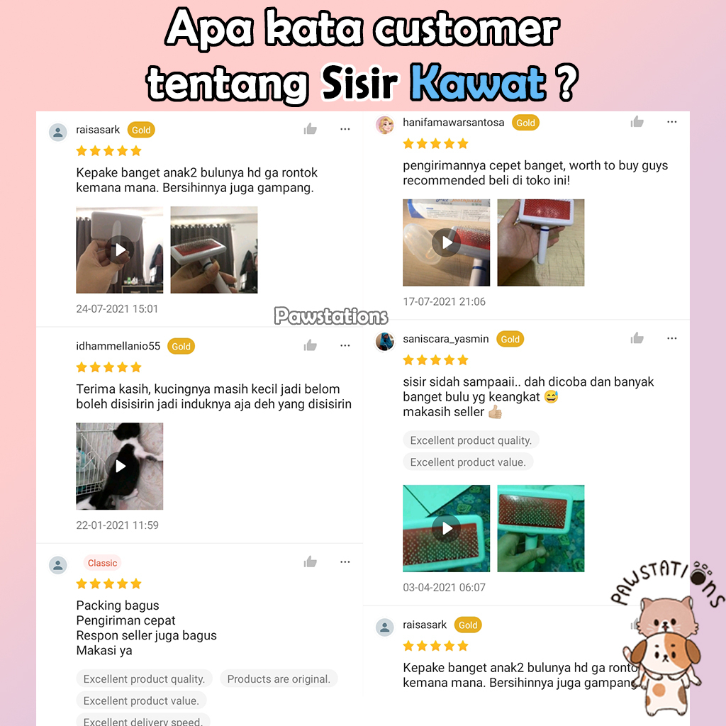 Ready|COD Sisir Kawat Sisir Kucing Sisir Anjing Sisir Kucing Bulu Rontok Sisir Bulu Kucing Sisir Bulu Anjing Paket Grooming Kucing Sisir Grooming Kucing Sisir Kelinci