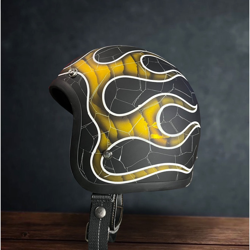 Slimhead 500TX Rugged Gold Cracked - Helm custom Chopper bobber-