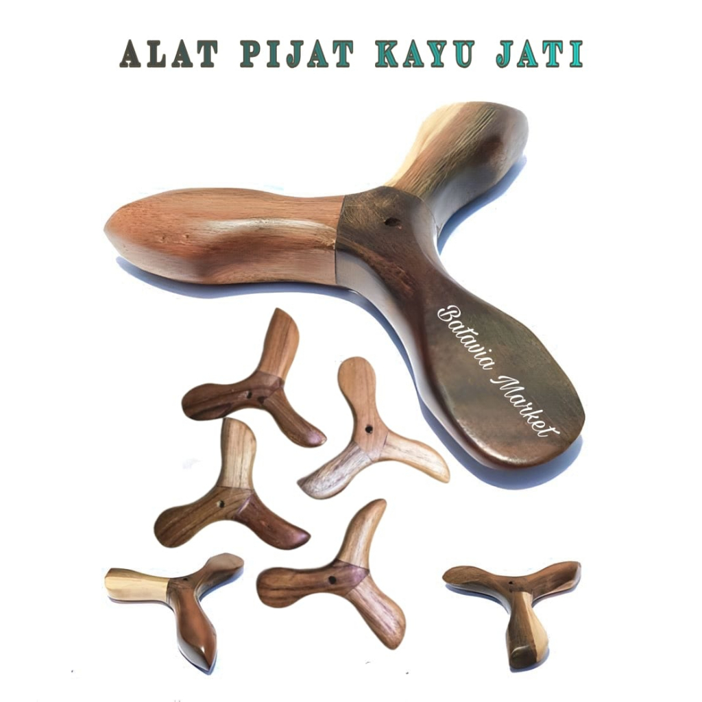 Alat Pijat Kayu Jati Natural 3in1 Segitiga