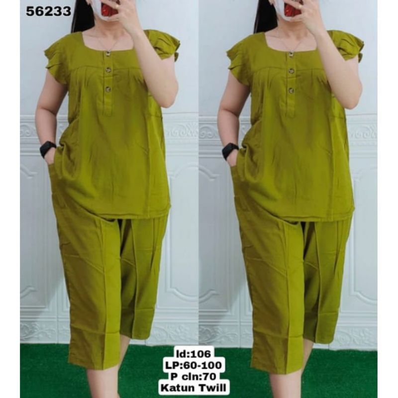 one set bangkok rayon premium setelan wanita