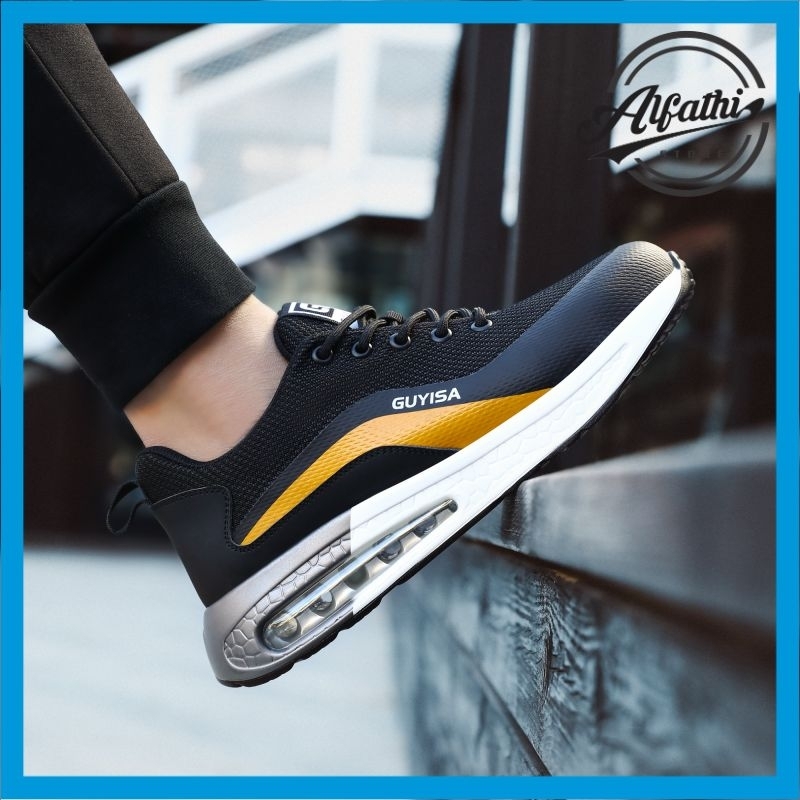 AlFathi Sepatu Safety Sneakers Sport Ori By Guyisa New Black Gold