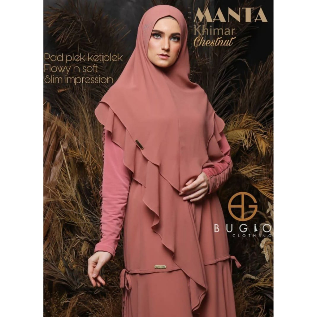 Bugio Manta Khimar Hijab Instan Bahan Cerutti griya mey