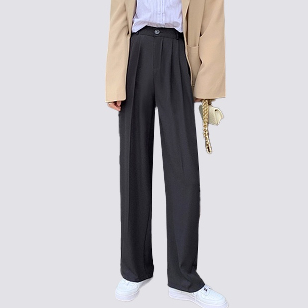 XIAOZHAINV Celana Wanita Korean Style High Waist Loose Pants 1002