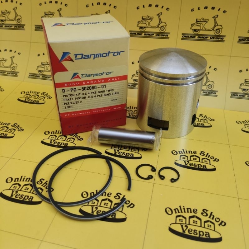 Piston Kit Vespa / Seher Vespa Excel Exclusive Ukuran 4M Ring Tipis Danmotor