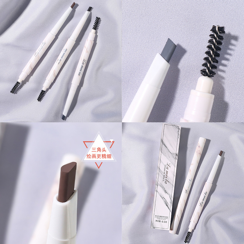 LAMEILA Pensil Alis  Double-End Tahan Air 2 in 1 Kepala Ganda 7 Warna LA001