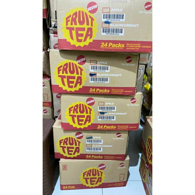 

Fruit Tea Pouch Karton 1dus isi 24 pack × 200ml (Sosro) | Fruitea pouch | Frutea | Sosro Fruittea | Teh Rasa Buah