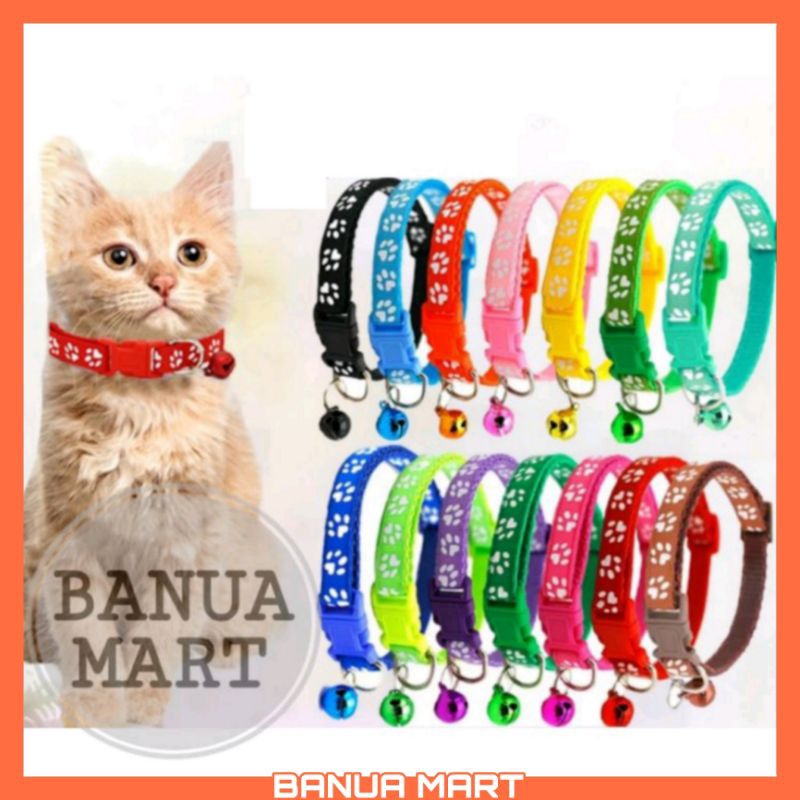 KALUNG LONCENG Hewan Kucing / Kalung Kucing Warna Warni / Aksesoris Kucing by Banua Mart