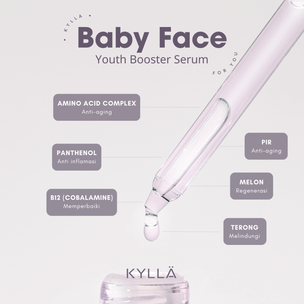 KYLLA Baby Face Youth Booster Serum 35ml SERUM WAJAH ANTI AGING MENCEGAH KERIPUT