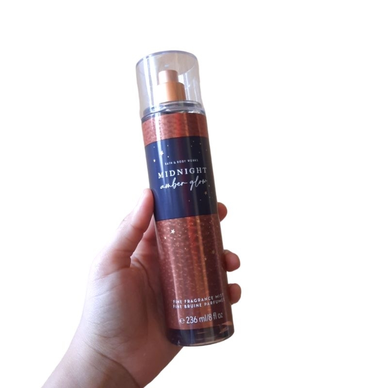 NEW BARU BATH AND BODY WORKS ( BBW ) - MIDNIGHT AMBER GLOW FINE FRAGRANCE MIST / BODY MIST / PARFUM 