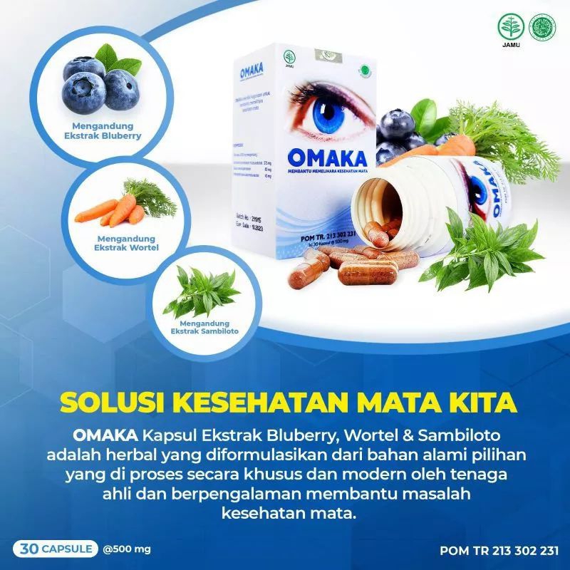 Omaka Obat Mata Herbal Alami / Katarak/ Rabun/ Minus Bpom