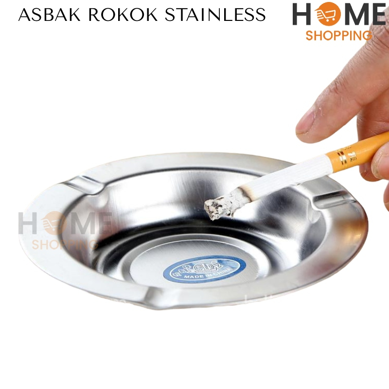 [HS] ASBAK ROKOK BULAT STAINLESS STEEL / ASBAK ROKOK SENG / ASHTRAY