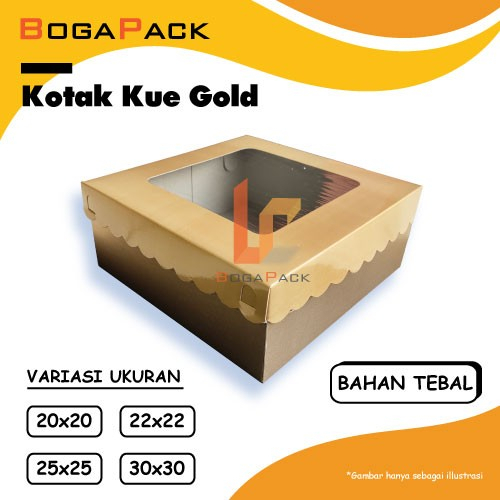 

Kotak Makanan Box Putih Emas Cake Bolu Brownies Dus Roti & Kue Ukuran 30x30x12