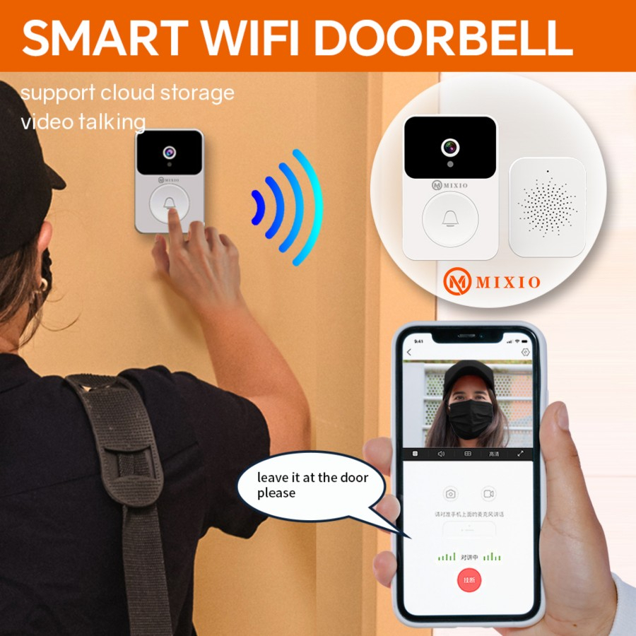 MIXIO - Smart Home Wifi Video 1080p Doorbell X9 Audio Bel Pintu Rumah