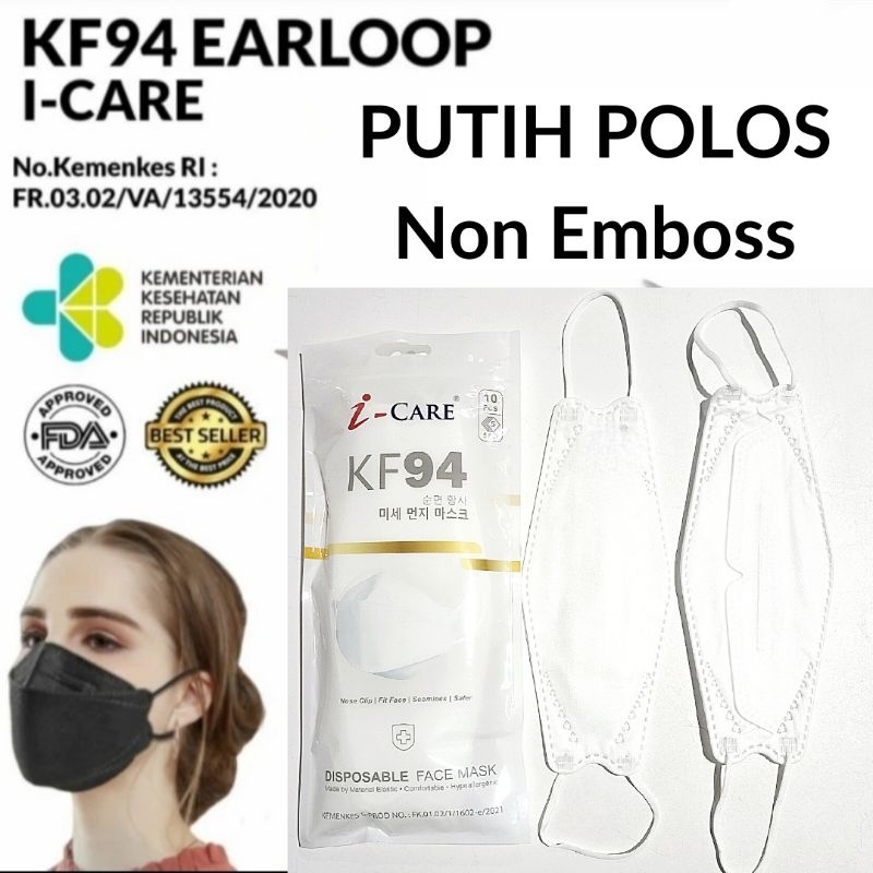 MASKER KF94 ICARE ISI 10PCS COLOR SERIES POLOS NON EMBOS BEST QUALITY