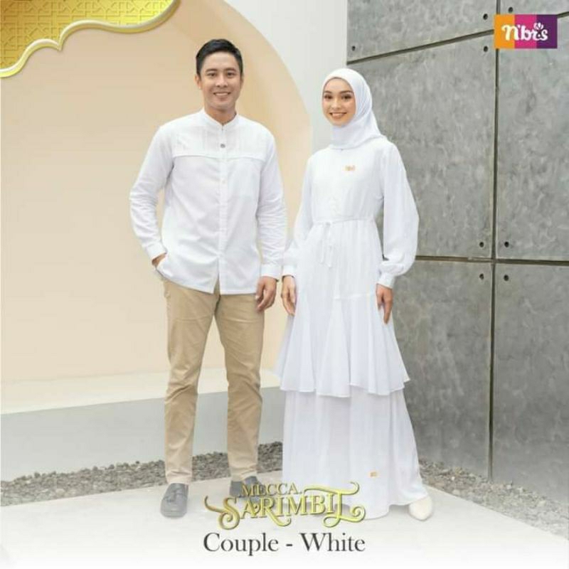 sarimbit mecca nibras/baju putih/gamis nibras