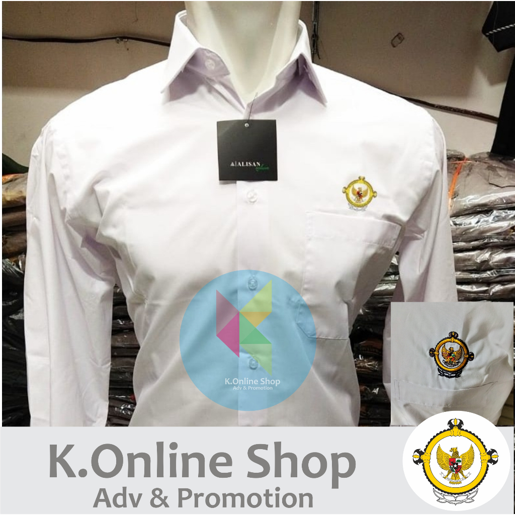 Kemeja BPK RI Alisan Seragam BPK RI Baju BPK RI putih lengan panjang