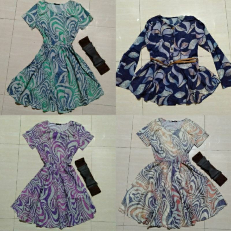 ATASAN WANITA KLOK 3/4 MOTIF SABUK PITA PROMO