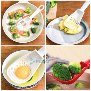 Sendok Centong Sodet Spatula Saringan Multifungsi / Colander Spoon Multipurpose Centong Nasi All In One / Centong Nasi / Pemisah Kuning Telur / Penumbuk Kentang / Penyaring Pasta Daging Sayur / Penghancur [MF