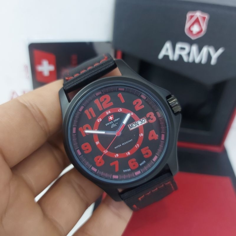 Jam Tangan Analog Pria Swis Armi HC-7701 Tali Kanvas Miyota Japan