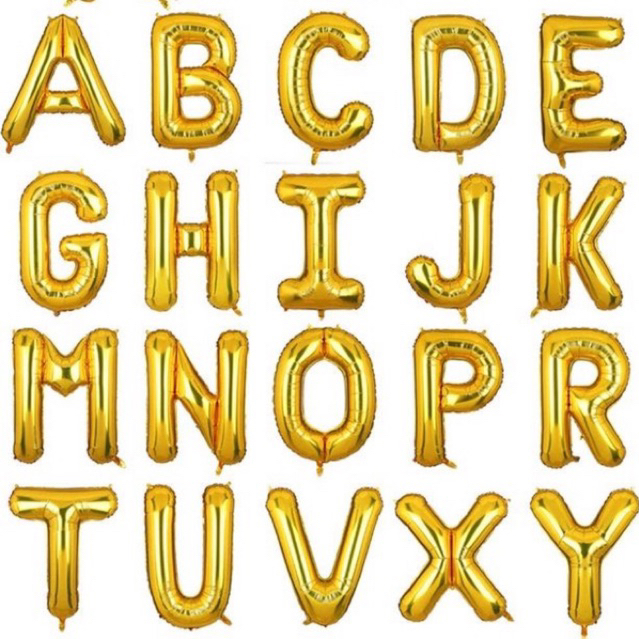 Balon Huruf emas/ gold