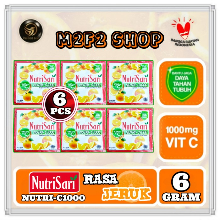 

NutriSari Minuman Serbuk Nutri C1000 | Jeruk Sachet - 6 gr (Kemasan 6 Pcs)