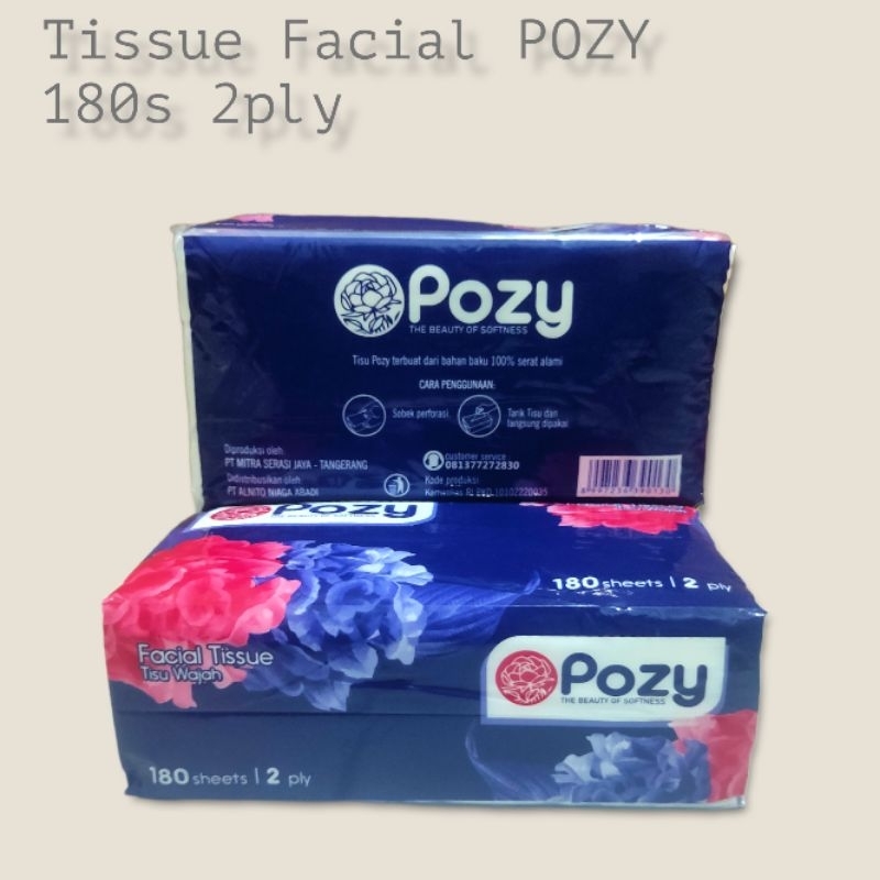 Tissue Facial Pozy 180 sheet 2ply / Tissue Murah / Tissue Bayi / Tissue Mobil