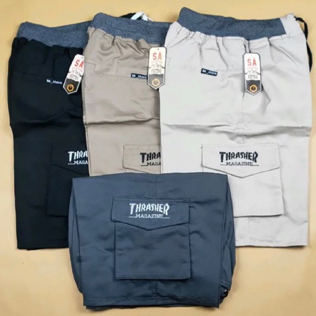 Celana Pendek Jumbo Kargo Murah Pinggang Karet Bahan Katun Twill By Mall Indonesia