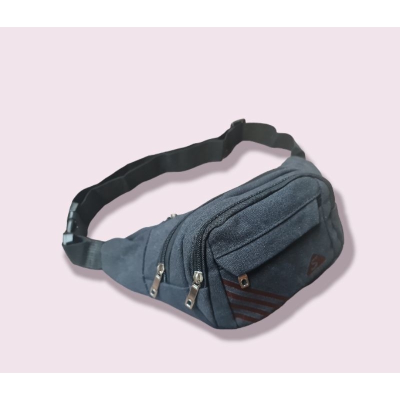 Tas pinggang pria / waistbag / weistbag waist bag selempang sling bag kanvas import B-series