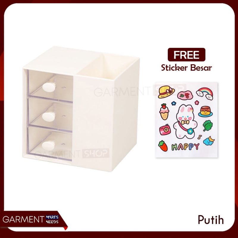 Tempat Pensil Storage organizer Make laci mini 3susun