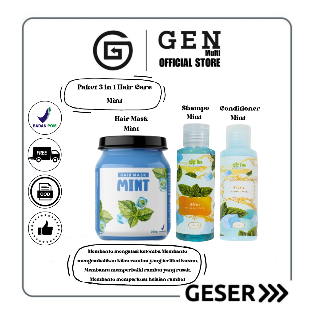 GEN - [BPOM] Paket Hair Care 3 in 1 / Hampers Hair Mask 3in1 / Paket Hampers Fleo 3in1