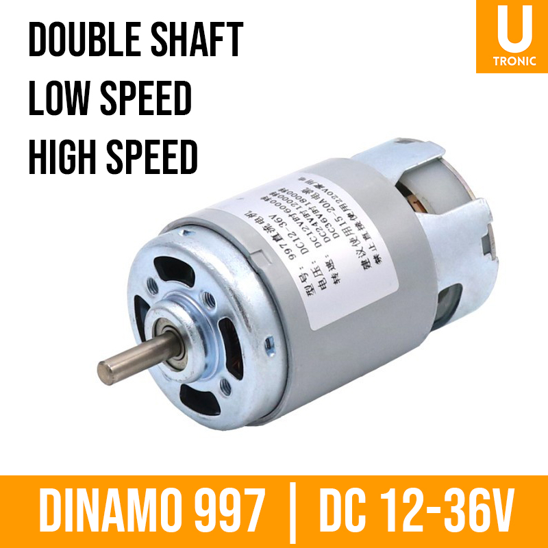 Dinamo Motor DC 997 Double Shaft, High Speed, Low Speed 12V-36V