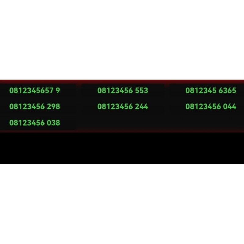 Nomer Cantik Simpati 11digit Seri 08123456