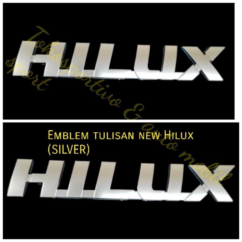 EMBLEM LOGO LAMBANG STIKER TULISAN TOYOTA NEW HILUX BARU SILVER