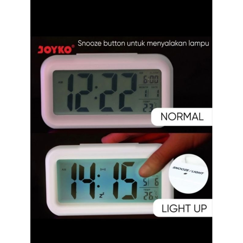 JOYKO ALCL-602D Jam Beker Alarm Weker Dering, Kalender &amp; Suhu Digital